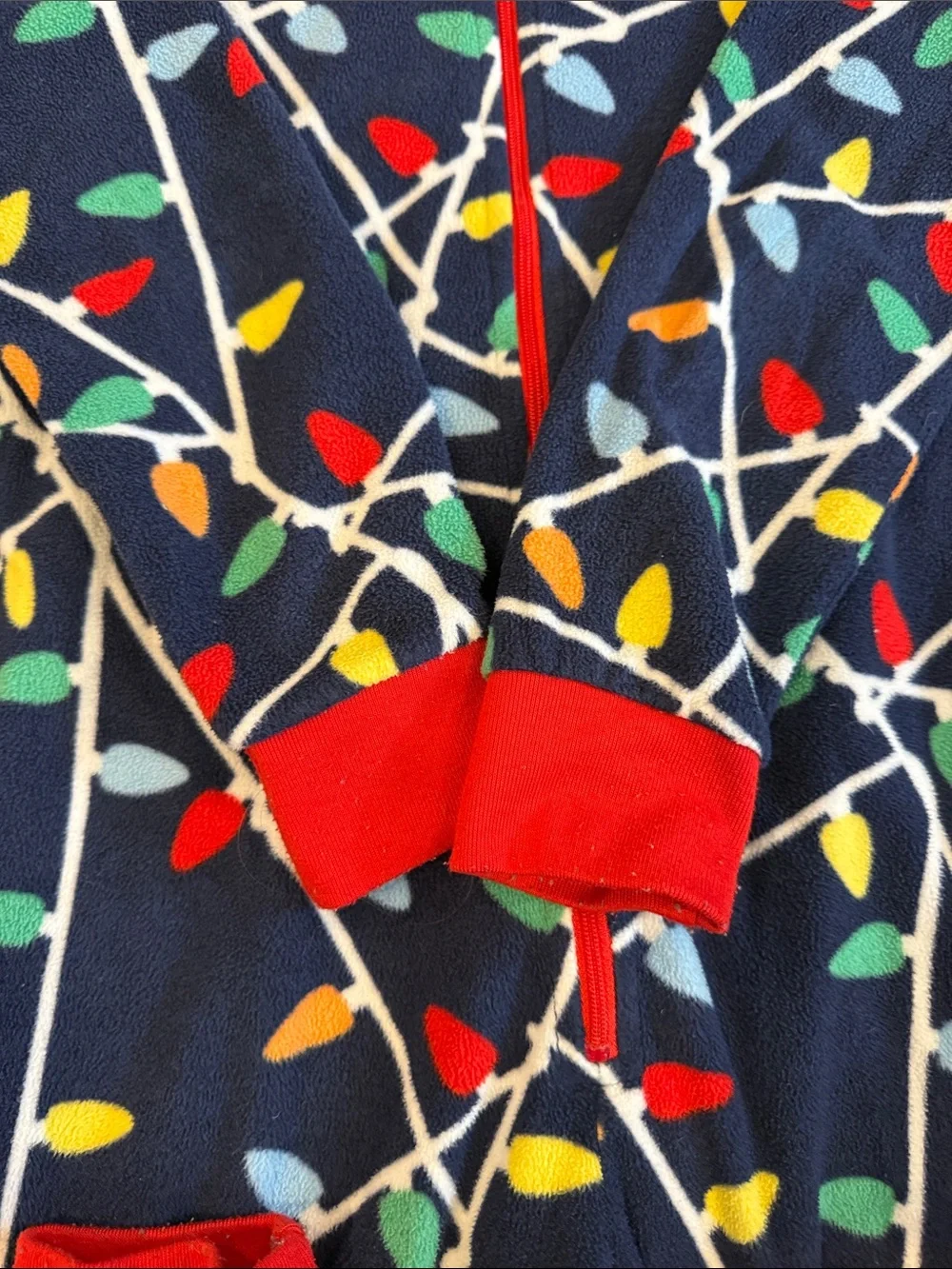 Gymboree Navy Hooded Pajama Set with Multicolor Light Bulb Print